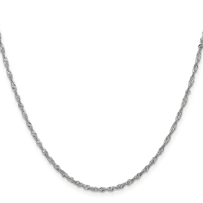 Necklaces TreasureFineJewelers Leslies 14K White Gold 16mm Singapore Chain