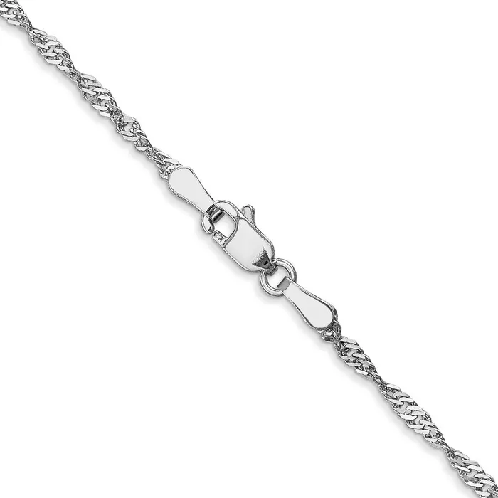 Necklaces TreasureFineJewelers Leslies 14K White Gold 16mm Singapore Chain