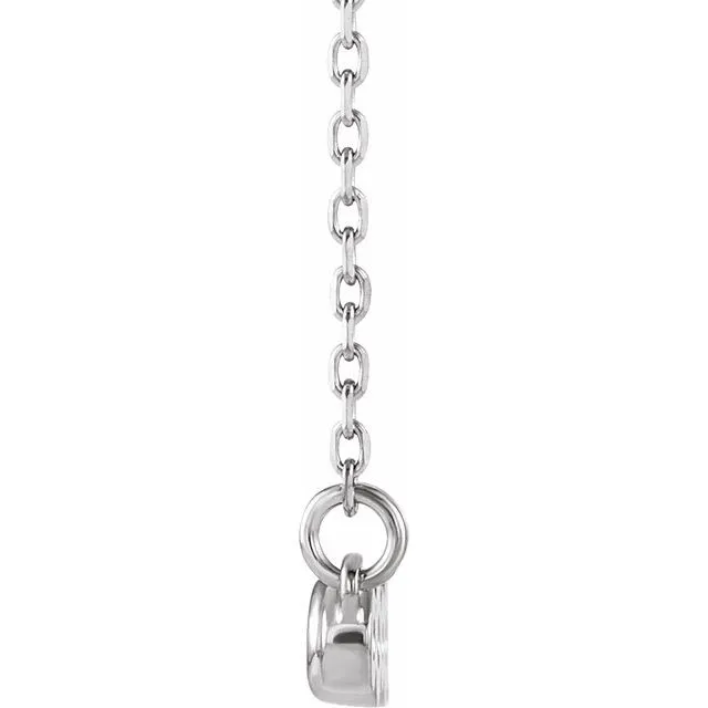 Necklaces TreasureFineJewelers Sterling Silver 15 CTW Diamond BezelSet Bar 1618 Necklace