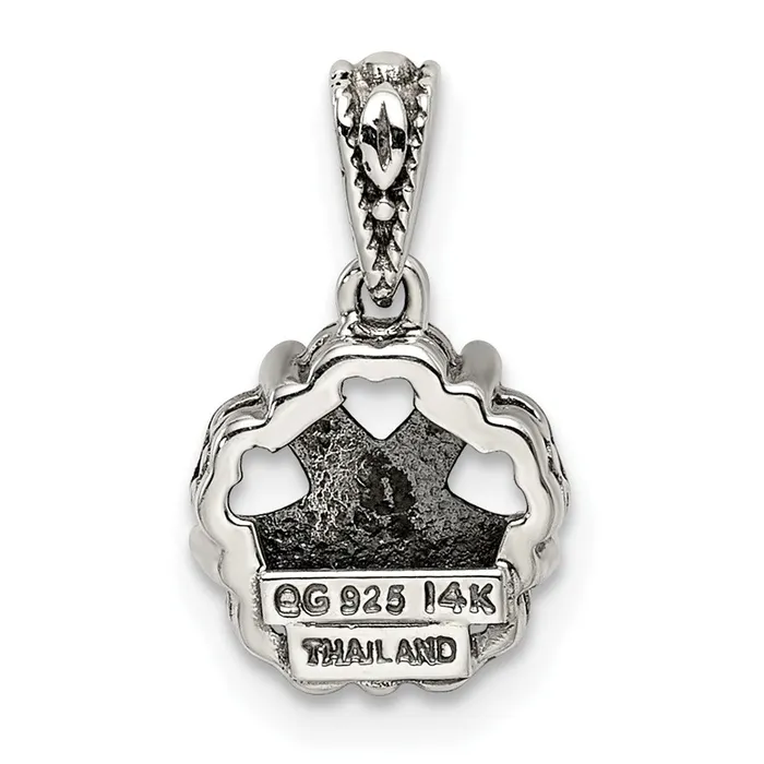 Necklaces TreasureFineJewelers Sterling Silver 14k Fivestone Mothers Pendant