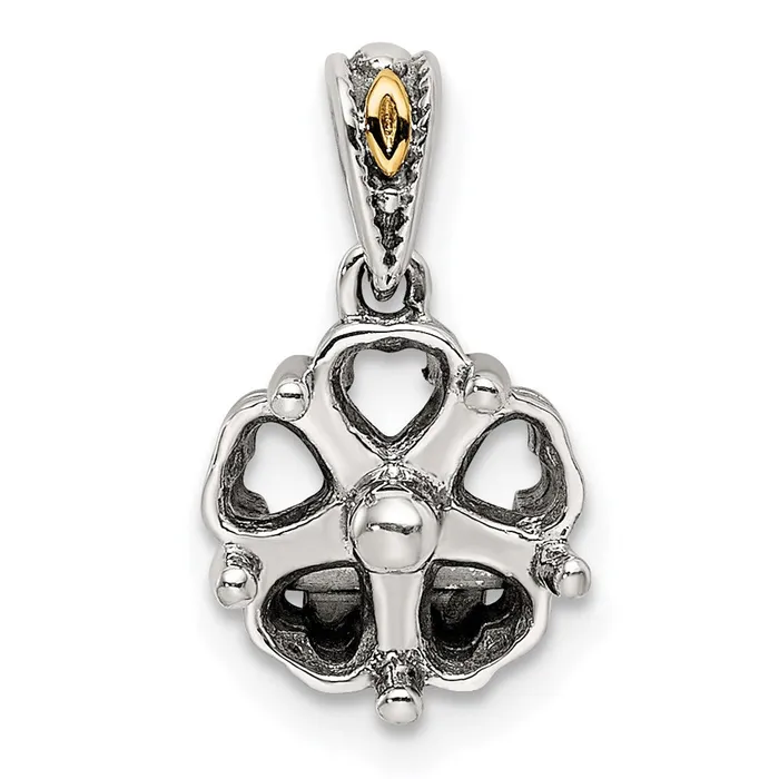 Necklaces TreasureFineJewelers Sterling Silver 14k Fivestone Mothers Pendant