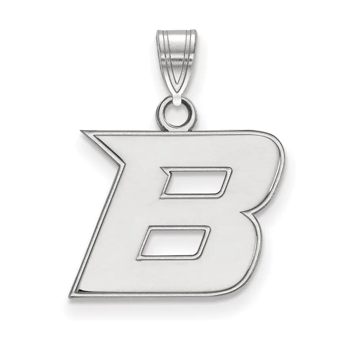 Necklaces TreasureFineJewelers Sterling Silver Rhodiumplated Boise State University Letter B Small Pendant Necklaces TreasureFineJewelers Sterling Silver Rhodiumplated Boise State University Letter B Small Pendant
