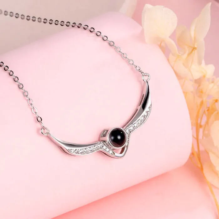 Necklaces Trendolla Jewelry Female Angel Wings Diamond Projection Necklace