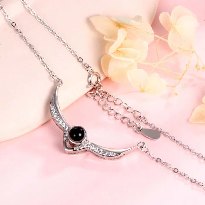 Necklaces Trendolla Jewelry Female Angel Wings Diamond Projection Necklace