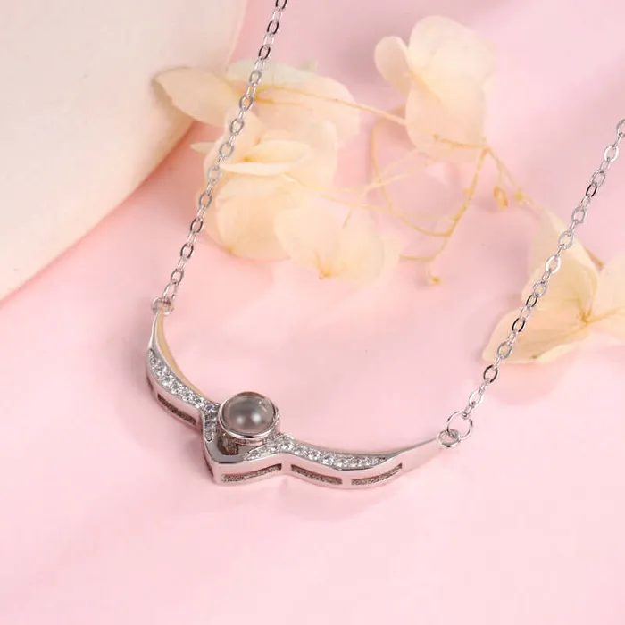 Necklaces Trendolla Jewelry Female Angel Wings Diamond Projection Necklace