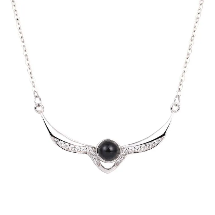 Necklaces Trendolla Jewelry Female Angel Wings Diamond Projection Necklace