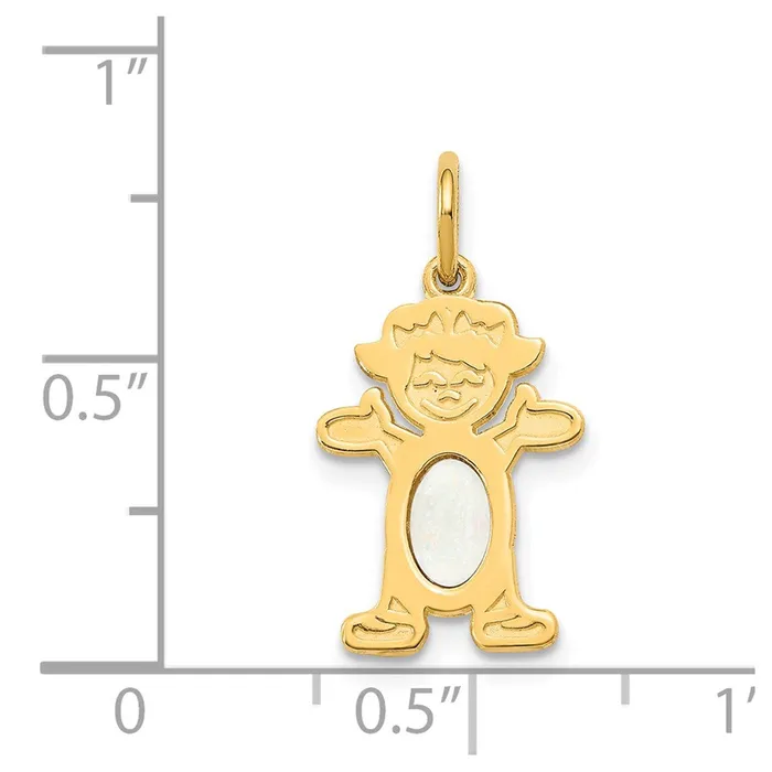 PreStyled Sets TreasureFineJewelers 14k Yellow Gold Girl 6x4 Oval Genuine OpalOctober