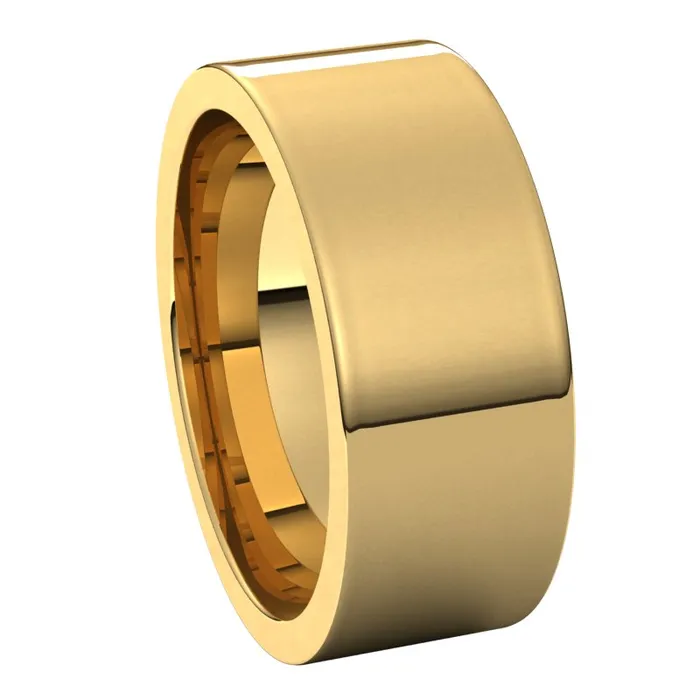 Rings TreasureFineJewelers 10K Yellow Gold 8 mm flat comfort fit Wedding Band