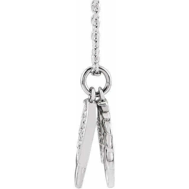 Sterling Silver 03 CTW Natural Diamond Angel Wings 1618 Necklace TreasureFineJewelers Necklaces