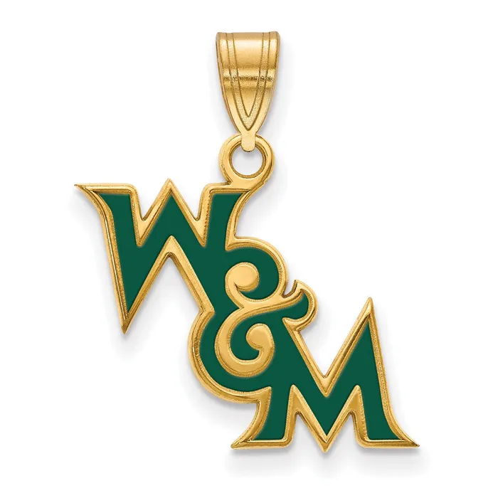 Sterling Silver Goldplated College of William and Mary Medium Enameled Pendant TreasureFineJewelers Necklaces Sterling Silver Goldplated College of William and Mary Medium Enameled Pendant TreasureFineJewelers Necklaces