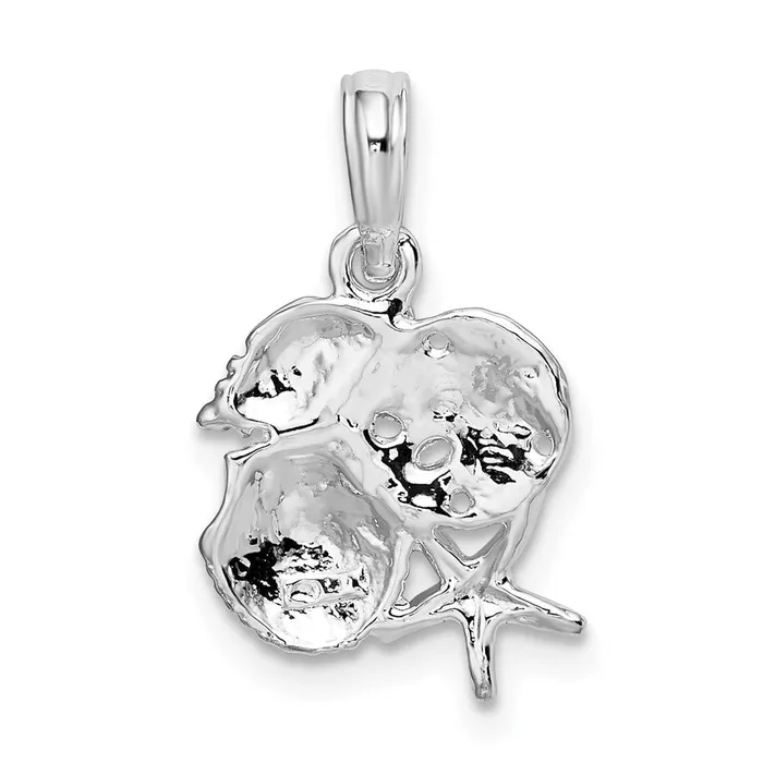 Sterling Silver Polished Shell Cluster Pendant TreasureFineJewelers Necklaces