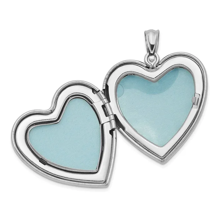 Sterling Silver Rhodiumplated 24mm Scrolled Heart Family Locket TreasureFineJewelers Necklaces