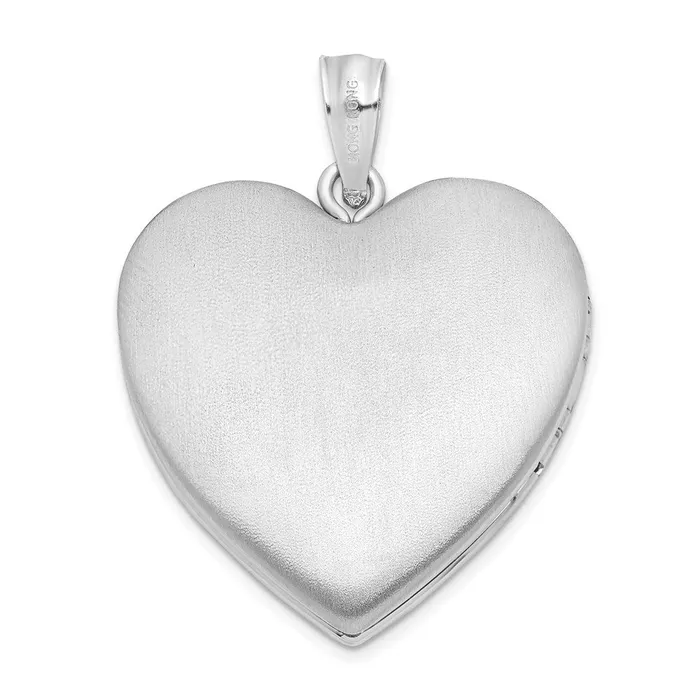 Sterling Silver Rhodiumplated 24mm Scrolled Heart Family Locket TreasureFineJewelers Necklaces