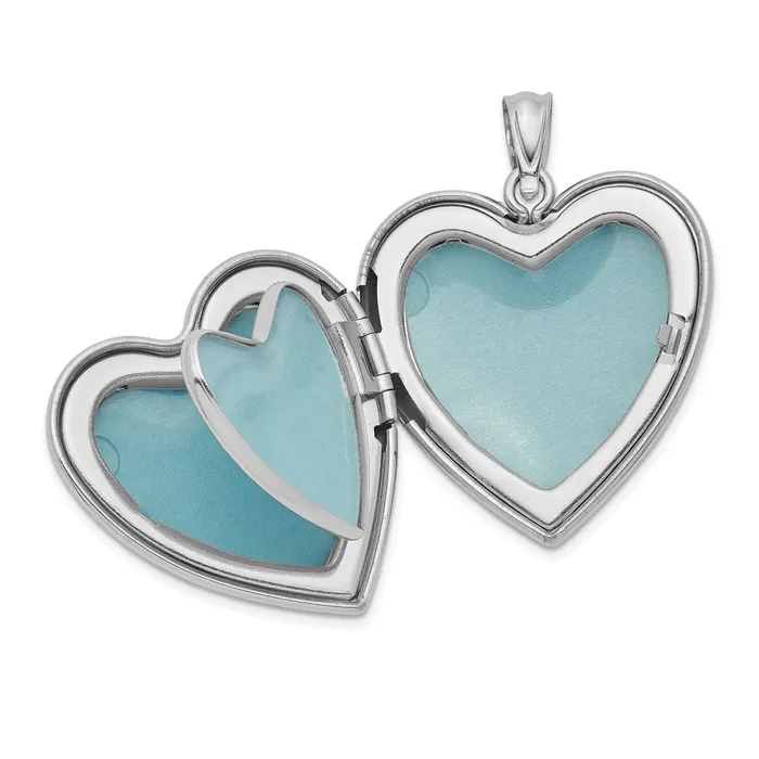 Sterling Silver Rhodiumplated 24mm Scrolled Heart Family Locket TreasureFineJewelers Necklaces