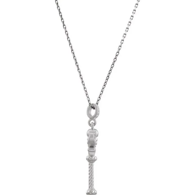 Sterling Silver VintageInspired Key 18 Necklace TreasureFineJewelers Necklaces
