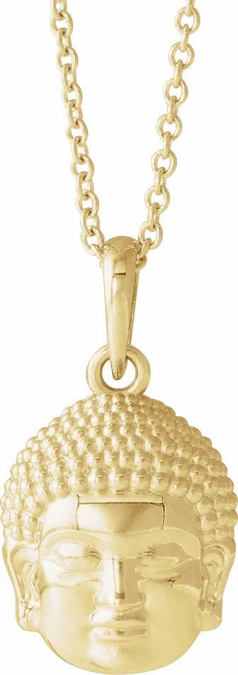 TreasureFineJewelers 14K Yellow Gold 147x105 mm Meditation Buddha 1618 Necklace Necklaces TreasureFineJewelers 14K Yellow Gold 147x105 mm Meditation Buddha 1618 Necklace Necklaces
