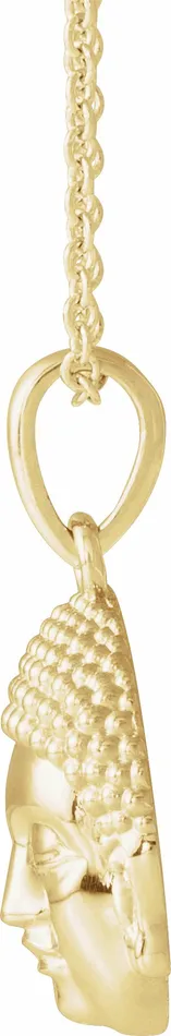 TreasureFineJewelers 14K Yellow Gold 147x105 mm Meditation Buddha 1618 Necklace Necklaces