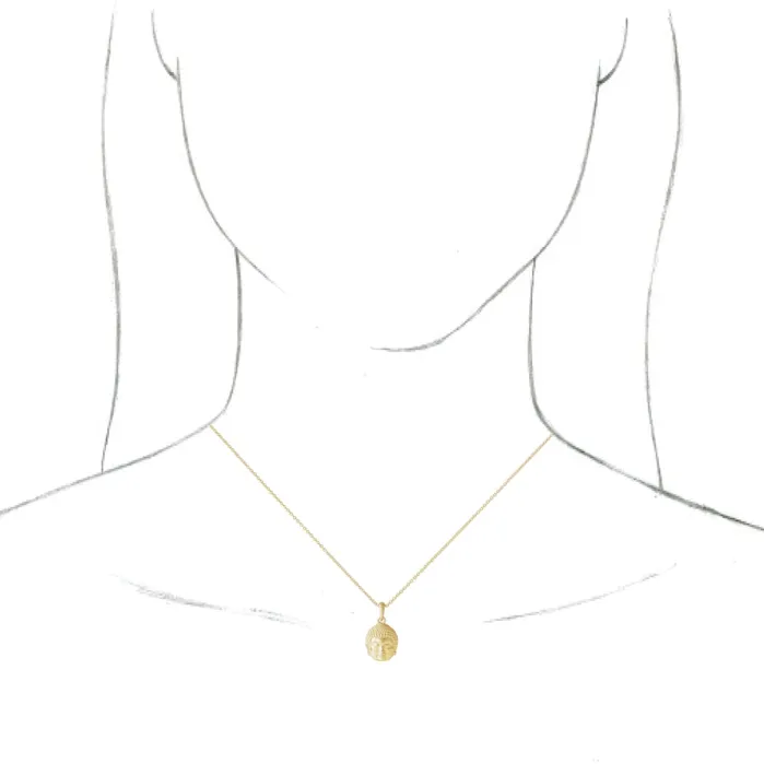 TreasureFineJewelers 14K Yellow Gold 147x105 mm Meditation Buddha 1618 Necklace Necklaces