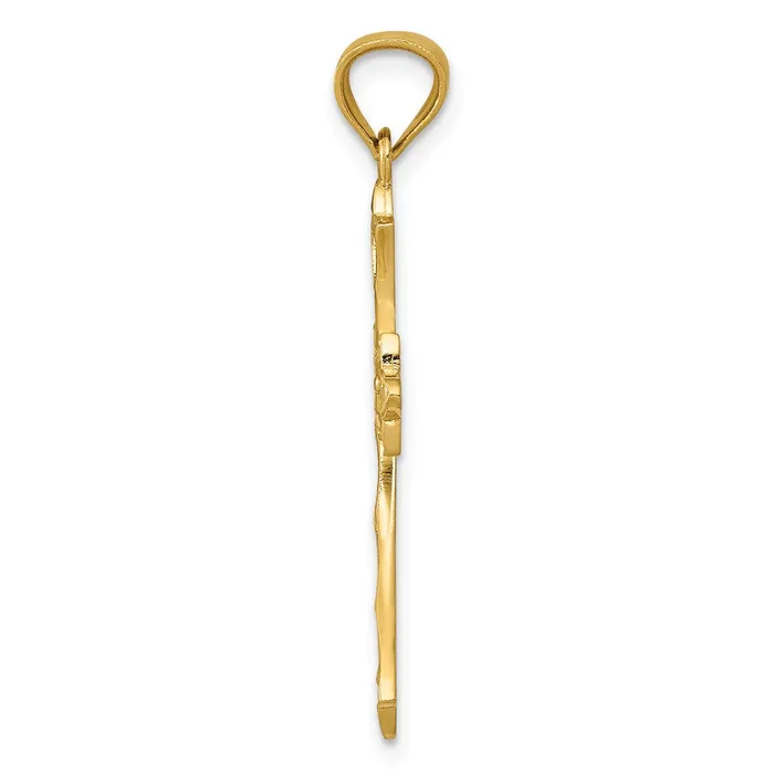 TreasureFineJewelers 14k Yellow Gold Cross Pendant Necklaces