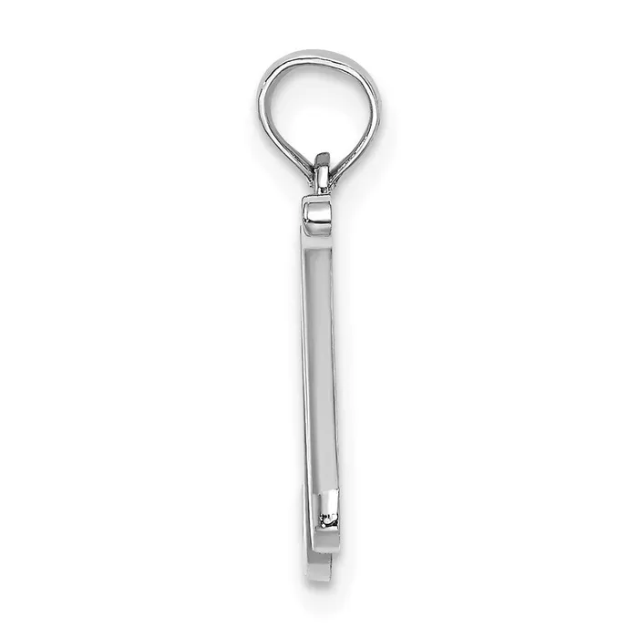 TreasureFineJewelers Charm Necklaces 10K White Gold Polished N Script Initial Charm