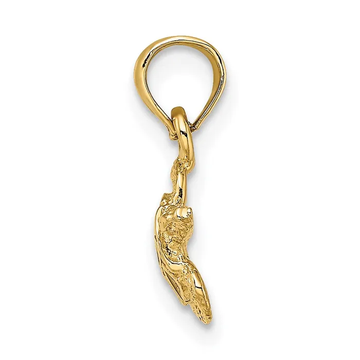 TreasureFineJewelers Charm Necklaces 14K Textured and Enameled Sea Turtle Charm