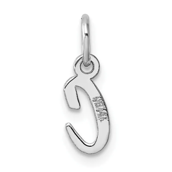 TreasureFineJewelers Charm Necklaces 14k White Gold Small Script Letter C Initial Charm