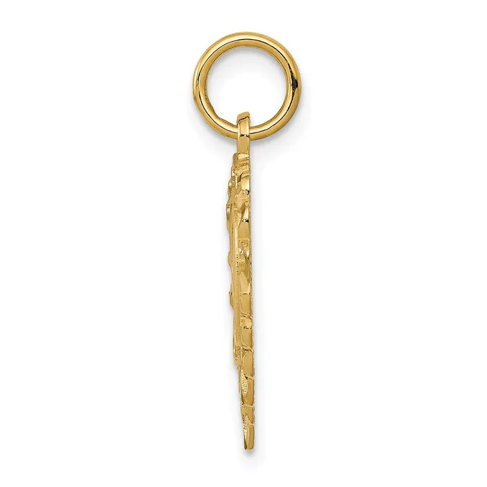 TreasureFineJewelers Charm Necklaces 14k Yellow Gold Heart Letter D Charm