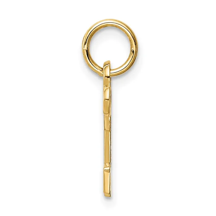 TreasureFineJewelers Charm Necklaces 14k Yellow Gold Key Letter T Initial Charm