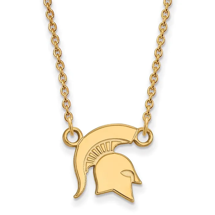 TreasureFineJewelers Necklaces 10K Yellow Gold Michigan State University Small Pendant with Necklace TreasureFineJewelers Necklaces 10K Yellow Gold Michigan State University Small Pendant with Necklace