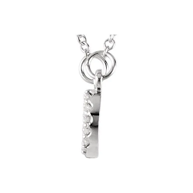 TreasureFineJewelers Necklaces 14K White Gold 07 CTW Natural Diamond XO Phrase 16 12 Necklace
