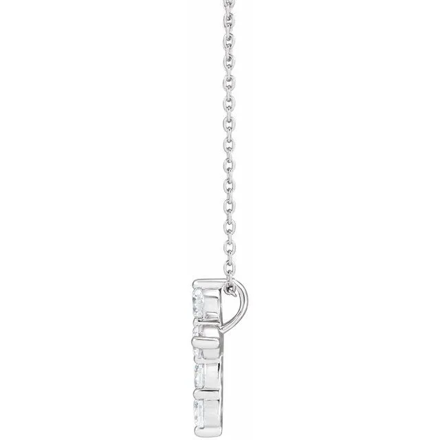 TreasureFineJewelers Necklaces 14K White Gold 34 CTW LabGrown Diamond Cross 18 Necklace