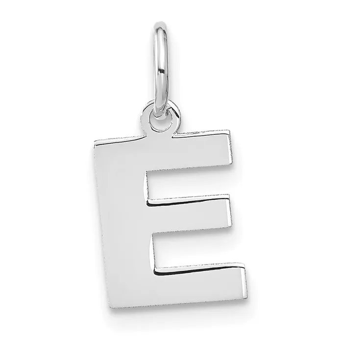 TreasureFineJewelers Necklaces 14k White Gold Letter E Initial Pendant