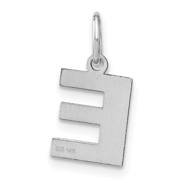 TreasureFineJewelers Necklaces 14k White Gold Letter E Initial Pendant