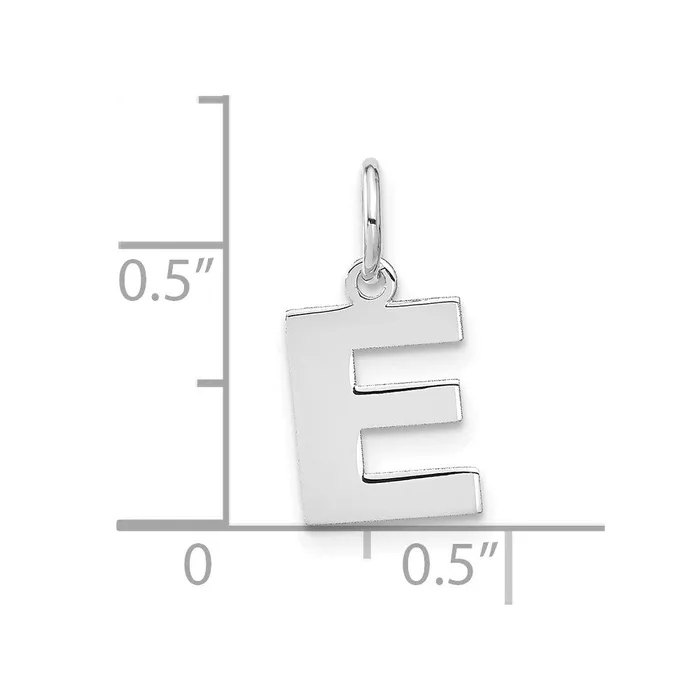 TreasureFineJewelers Necklaces 14k White Gold Letter E Initial Pendant