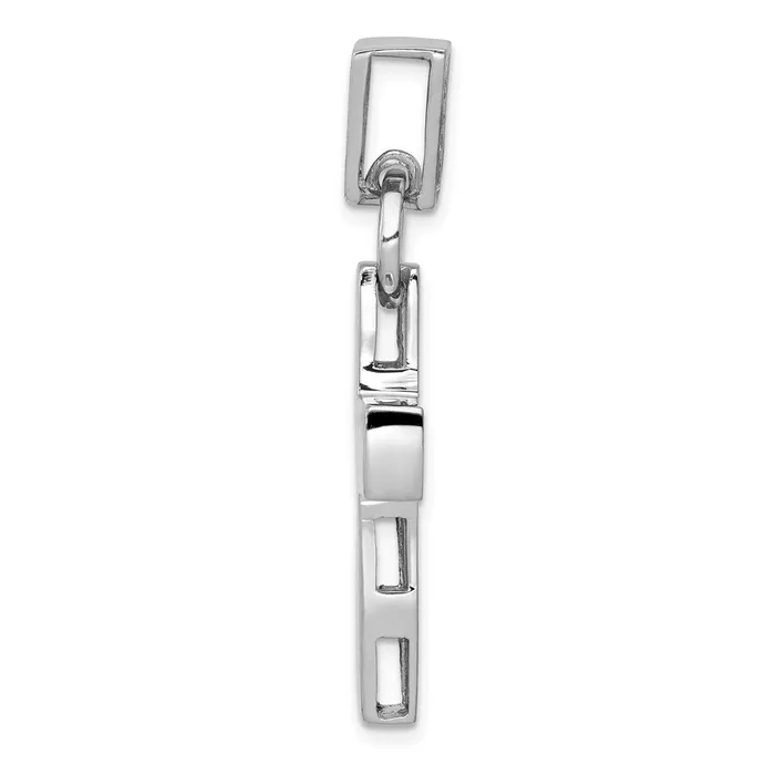 TreasureFineJewelers Necklaces 14k White Gold Modern Cross Pendant
