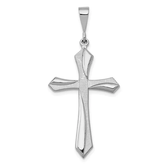 TreasureFineJewelers Necklaces 14k White Gold Passion Cross Pendant