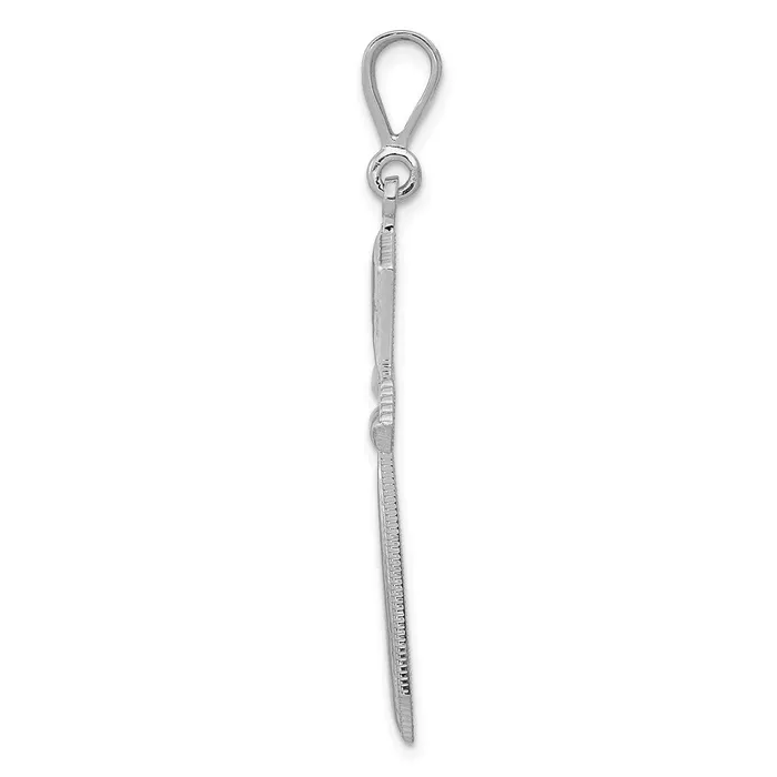 TreasureFineJewelers Necklaces 14k White Gold Passion Cross Pendant