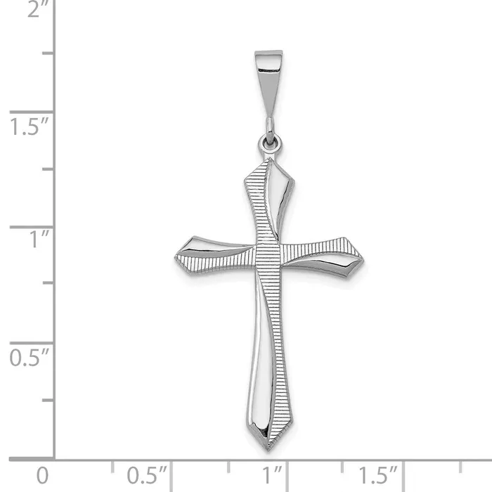 TreasureFineJewelers Necklaces 14k White Gold Passion Cross Pendant