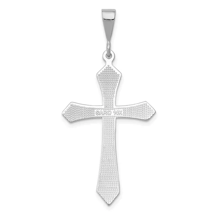 TreasureFineJewelers Necklaces 14k White Gold Passion Cross Pendant
