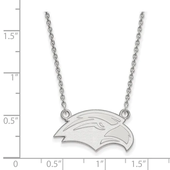 TreasureFineJewelers Necklaces 14K White Gold University of Southern Miss Small Pendant with Necklace