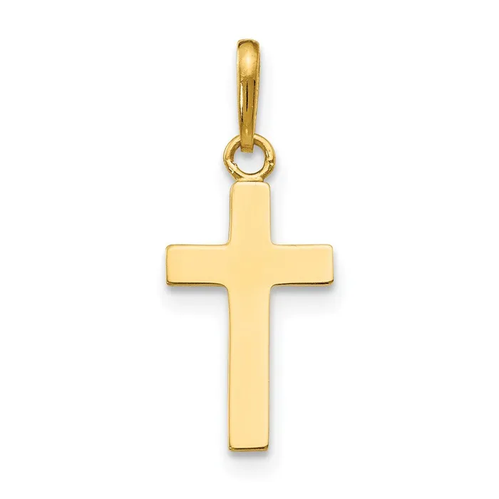TreasureFineJewelers Necklaces 14k Yellow Gold Childrens Cross Pendant