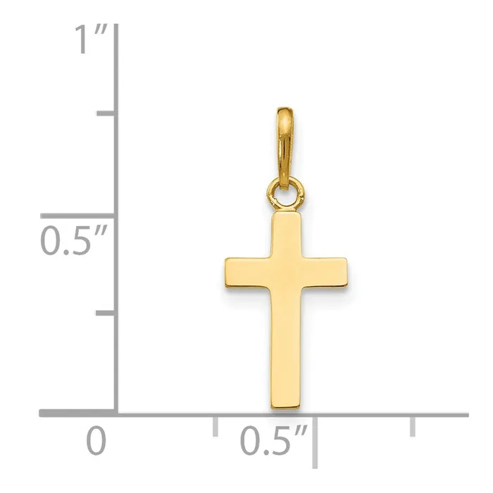 TreasureFineJewelers Necklaces 14k Yellow Gold Childrens Cross Pendant