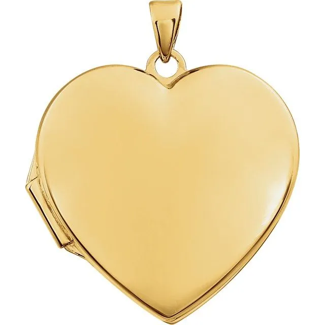 TreasureFineJewelers Necklaces 14K Yellow Gold Heart Locket