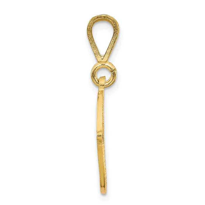 TreasureFineJewelers Necklaces 14k Yellow Gold Polished Script Filigree Letter O Initial Pendant