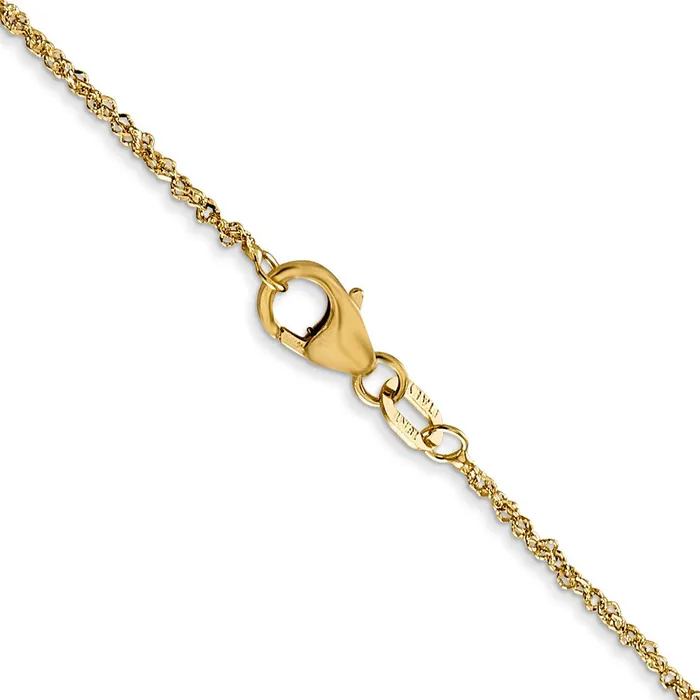 TreasureFineJewelers Necklaces 18K Leslies 11mm Singapore Chain