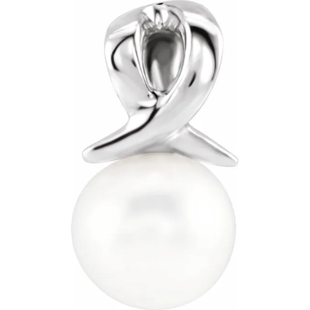 TreasureFineJewelers Necklaces Sterling Silver Cultured White Freshwater Pearl Bypass Pendant TreasureFineJewelers Necklaces Sterling Silver Cultured White Freshwater Pearl Bypass Pendant