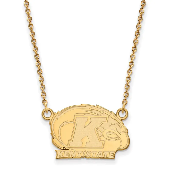 TreasureFineJewelers Necklaces Sterling Silver Goldplated Kent State University Small Pendant 18 inch Necklace TreasureFineJewelers Necklaces Sterling Silver Goldplated Kent State University Small Pendant 18 inch Necklace