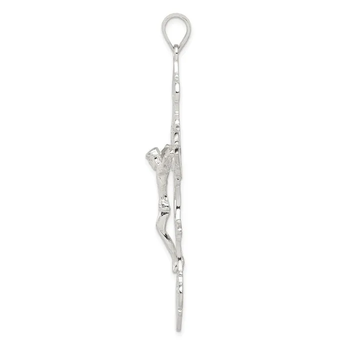 TreasureFineJewelers Necklaces Sterling Silver Polished Large INRI Crucifix Pendant