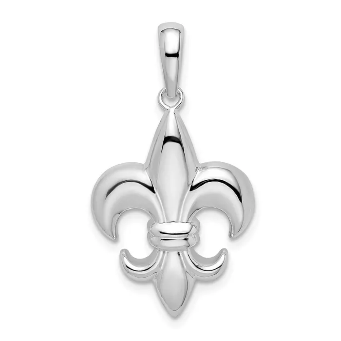 TreasureFineJewelers Necklaces Sterling Silver Polished Medium Fleur de Lis Pendant TreasureFineJewelers Necklaces Sterling Silver Polished Medium Fleur de Lis Pendant