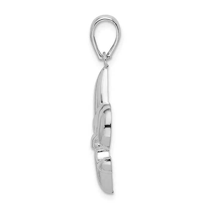 TreasureFineJewelers Necklaces Sterling Silver Polished Medium Fleur de Lis Pendant